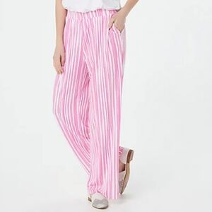 *NWOT* Elizabeth & Clarke Printed Wide-Leg Pants with StainTech